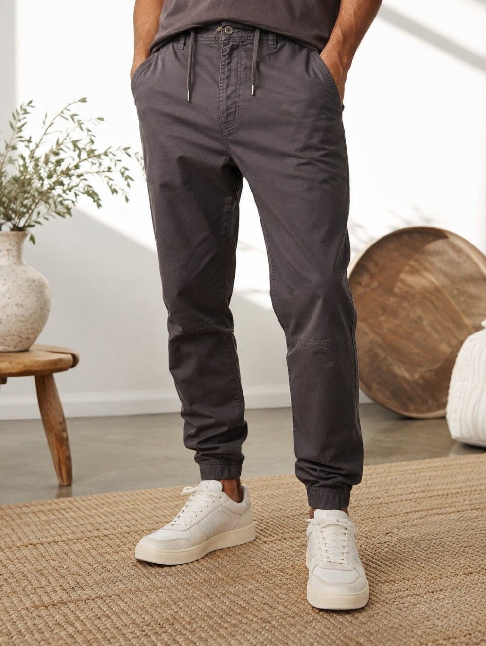 Tentree Organic Cotton Utility Pants Brown Size 40 Tapered Cuffed